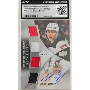 2023-24 Upper Deck Premier Rookie Auto Jersey Simon Nemec #PRA-SM